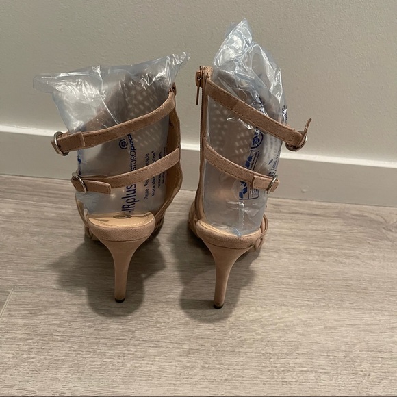 Chase + Chloe strap sling back zip stiletto heels tan 7.5 - Picture 7 of 12